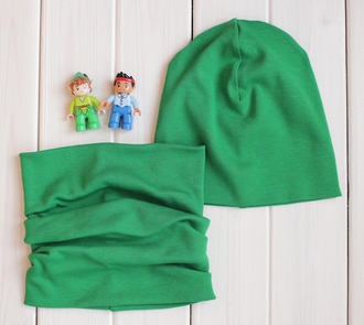 Оригинальный комплект - шапка с шарфом - Зеленый