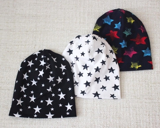 Оригинальный комплект - шапка с шарфом - Серые звезды