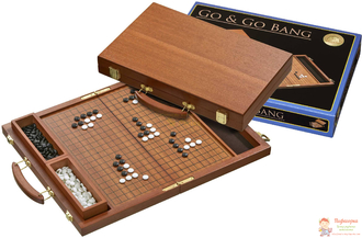 Настольная игра Го в чемоданчике (красное дерево, пластик), арт. 3211