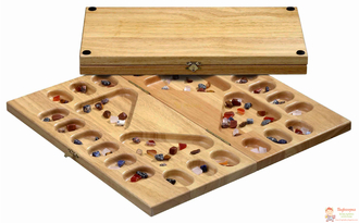 Настольная игра Калах / Манкала для 2-4 игроков (каучуковое дерево), арт. 3128